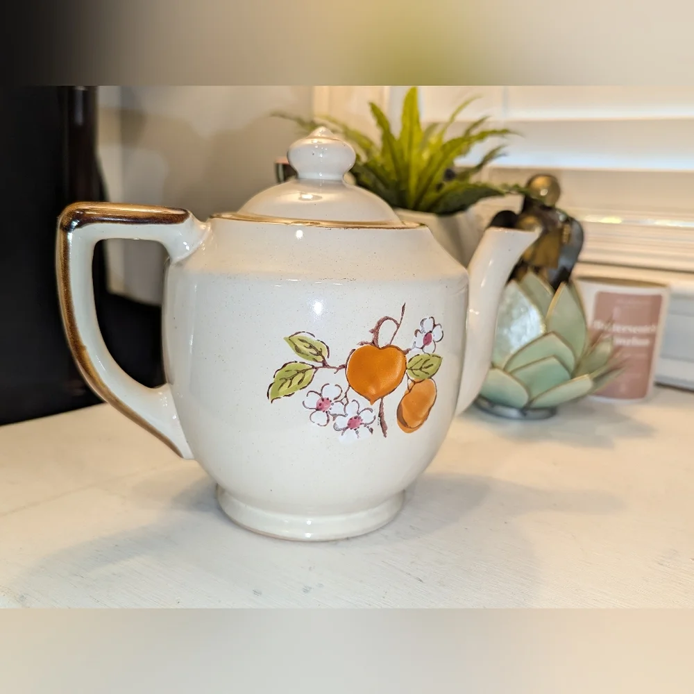 Stonecrest Tea Pot Orchard 510 Floral Design Stoneware/Vintage
